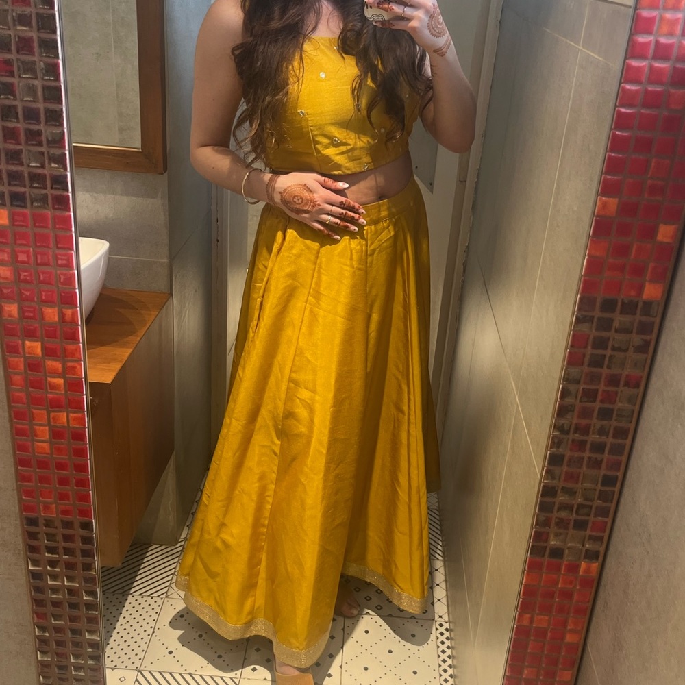 Golden yellow lehenga